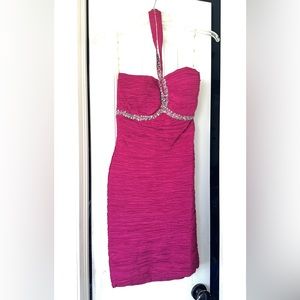 Beautiful, bright, Barbie fuchsia body con dress (new)